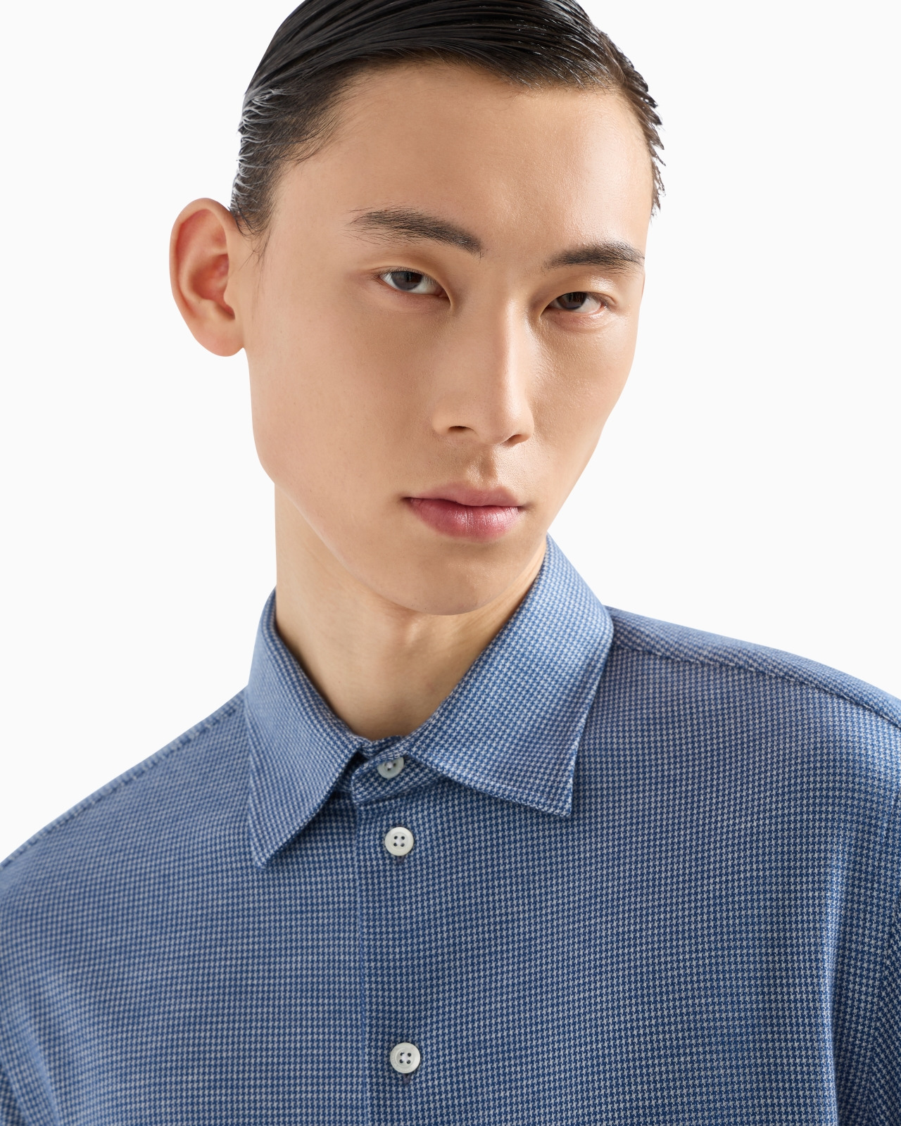 ASV houndstooth motif Lyocell blend armure jersey shirt - 5