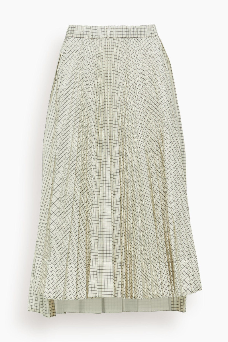 Pleated Skirt in Butter Base Black Check - 1