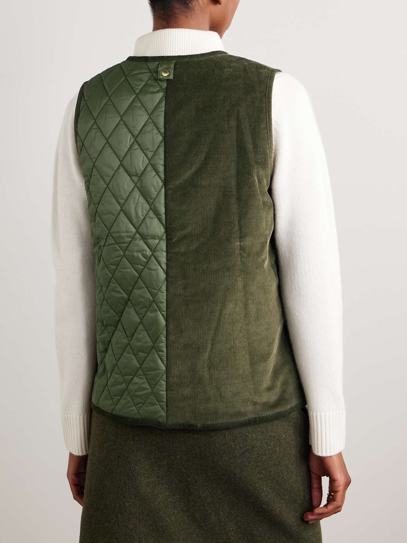 Healy paneled quilted shell and cotton-corduroy vest - 4