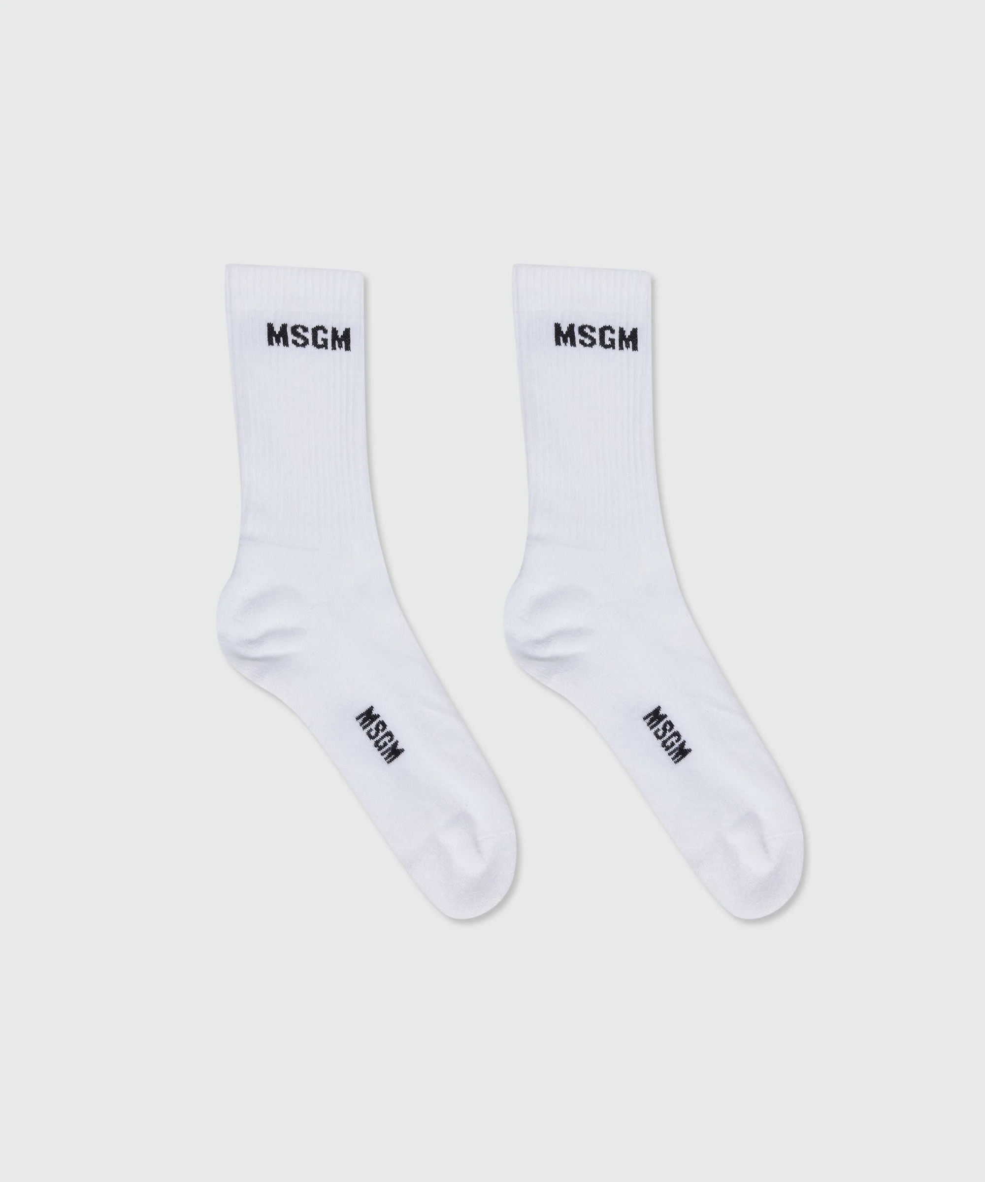 White jacquard logo socks - 1