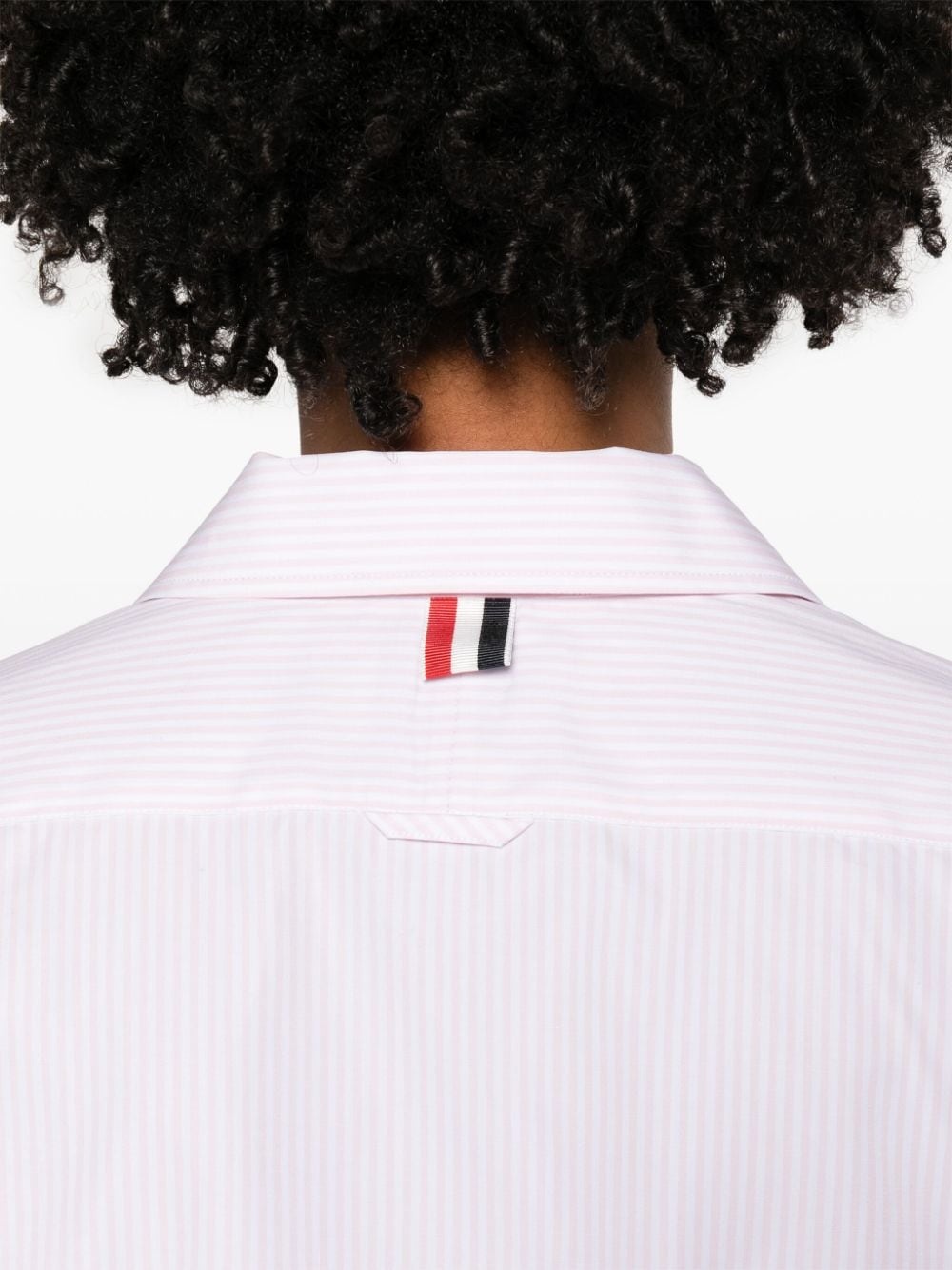 striped poplin cropped shirt - 5