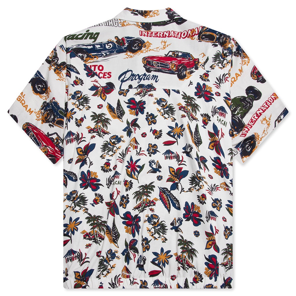 CAR RACE TROPICAL PRINT SHIRT - IVORY - 2