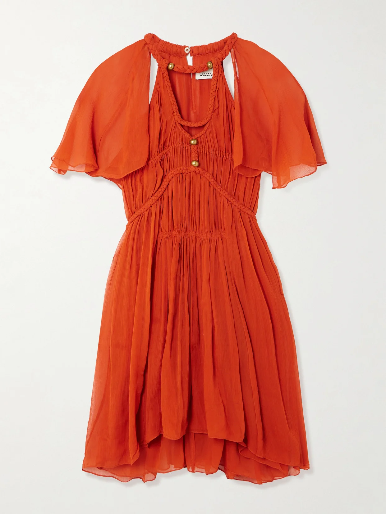 Randalia Embellished Cutout Printed Silk-crepon Mini Dress - 1