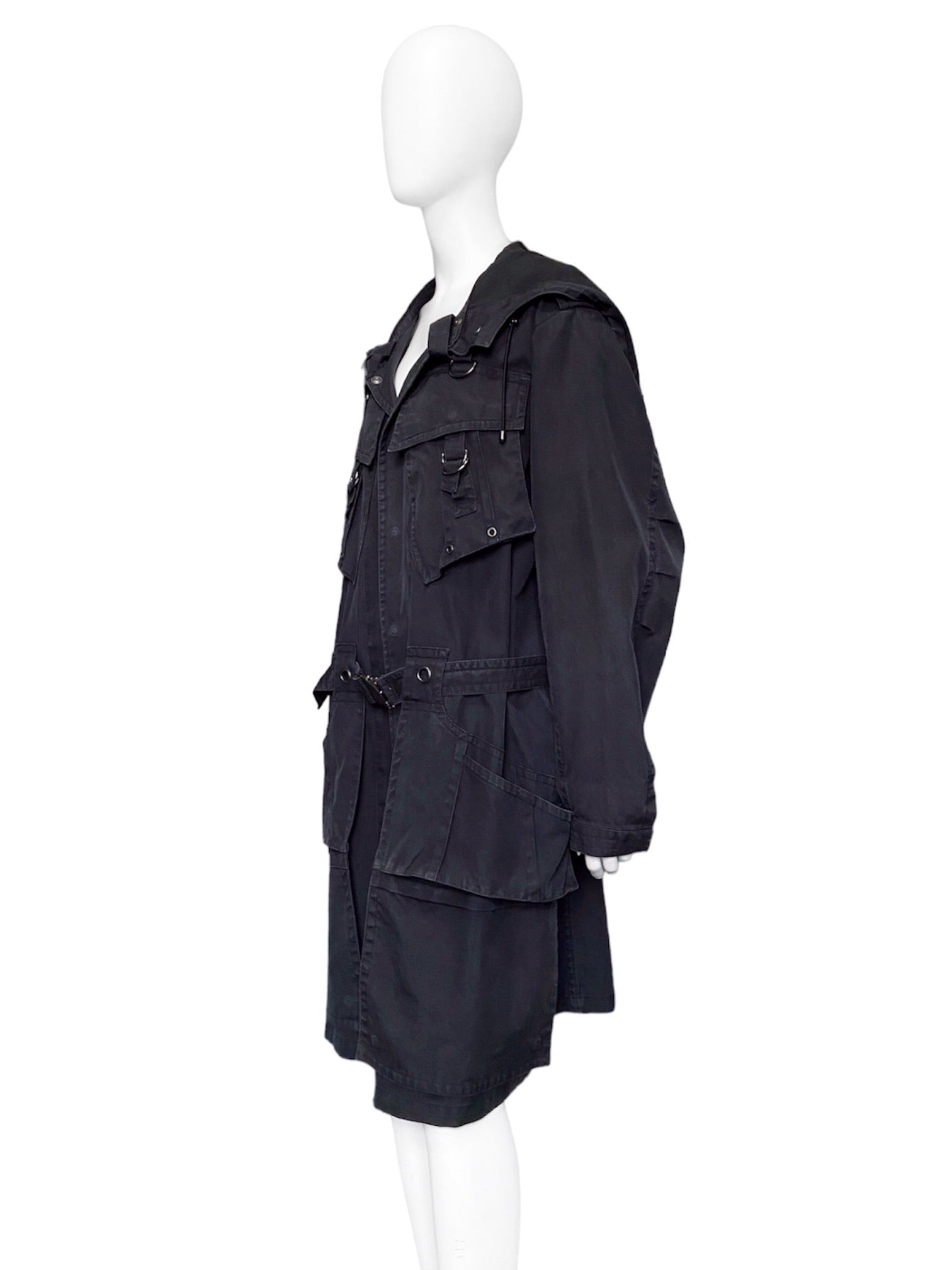 Gucci Spring 2002 Tom Ford Men’s Technical Military N-2B Navy Parka Coat Jacket 48 - 3