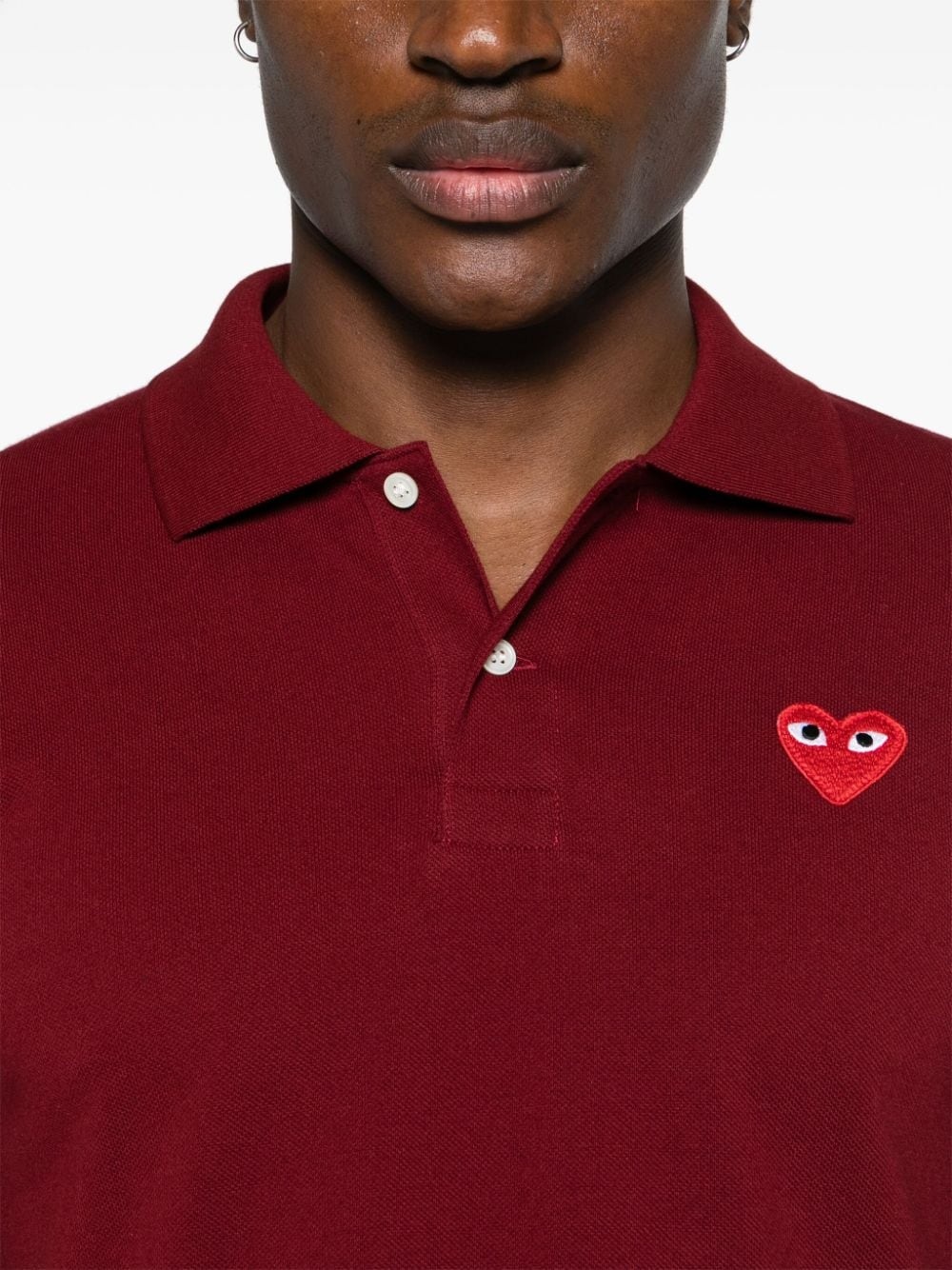 heart-patch cotton polo shirt - 6