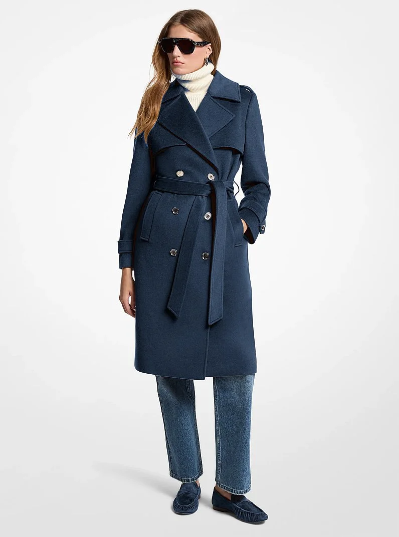 Belted Wool Blend Coat - 1