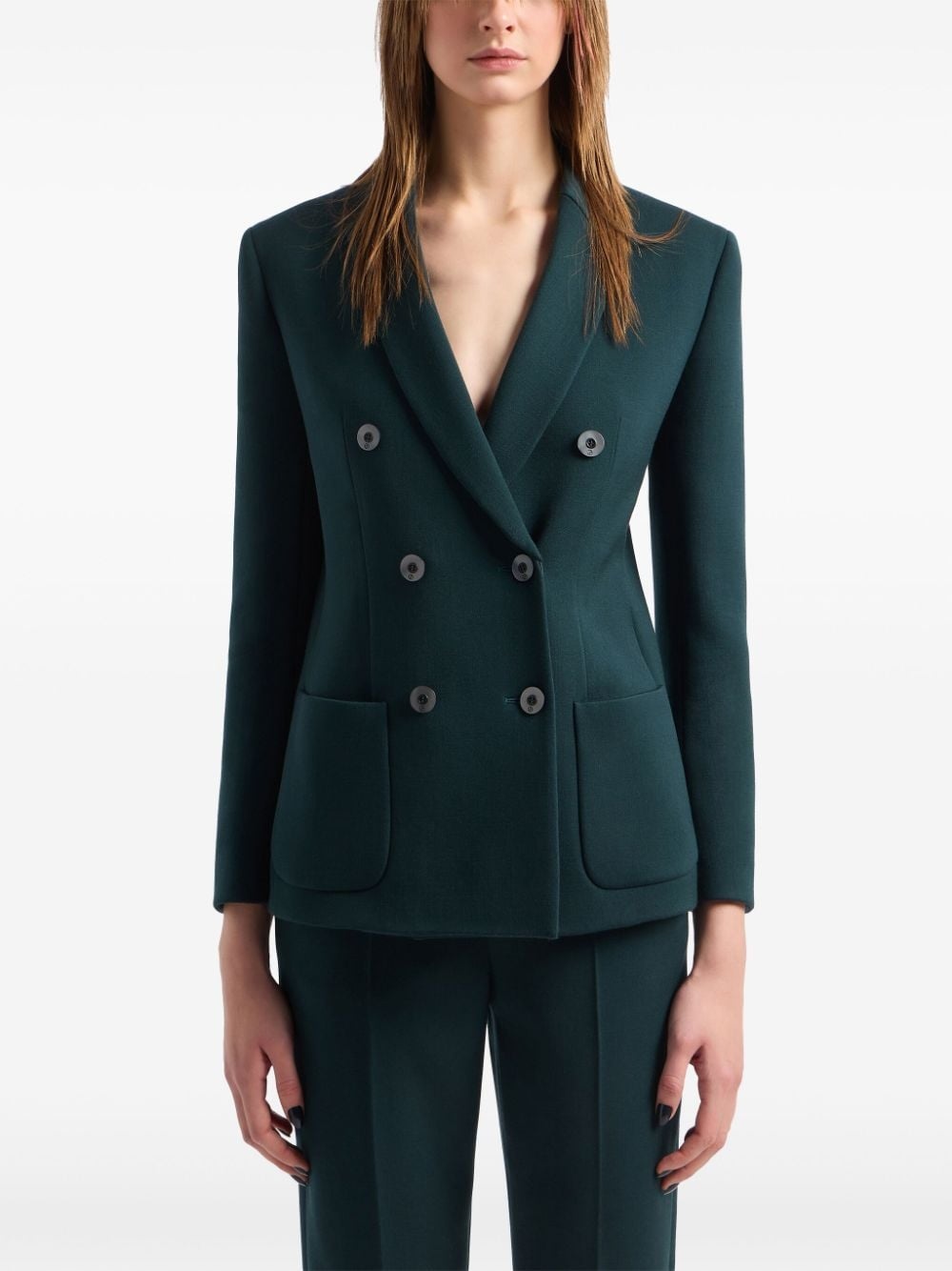 notched-lapels double-breasted blazer - 2