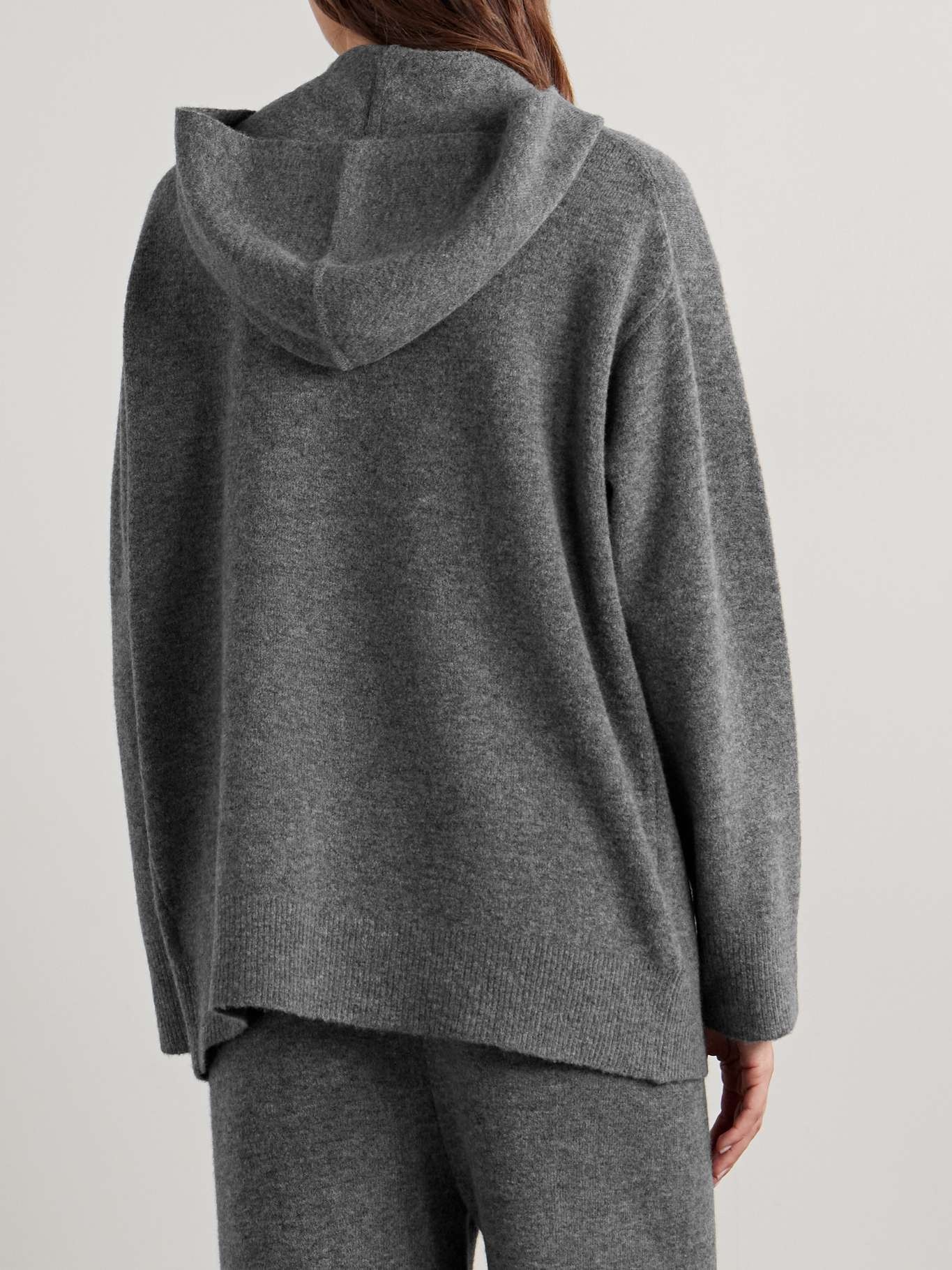 Merino wool-blend hoodie Gray - 4
