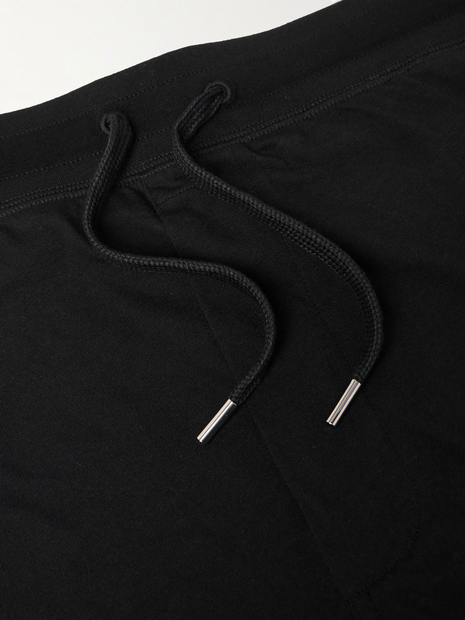Straight-Leg Logo-Appliquéd Cotton-Jersey Shorts Black - 5