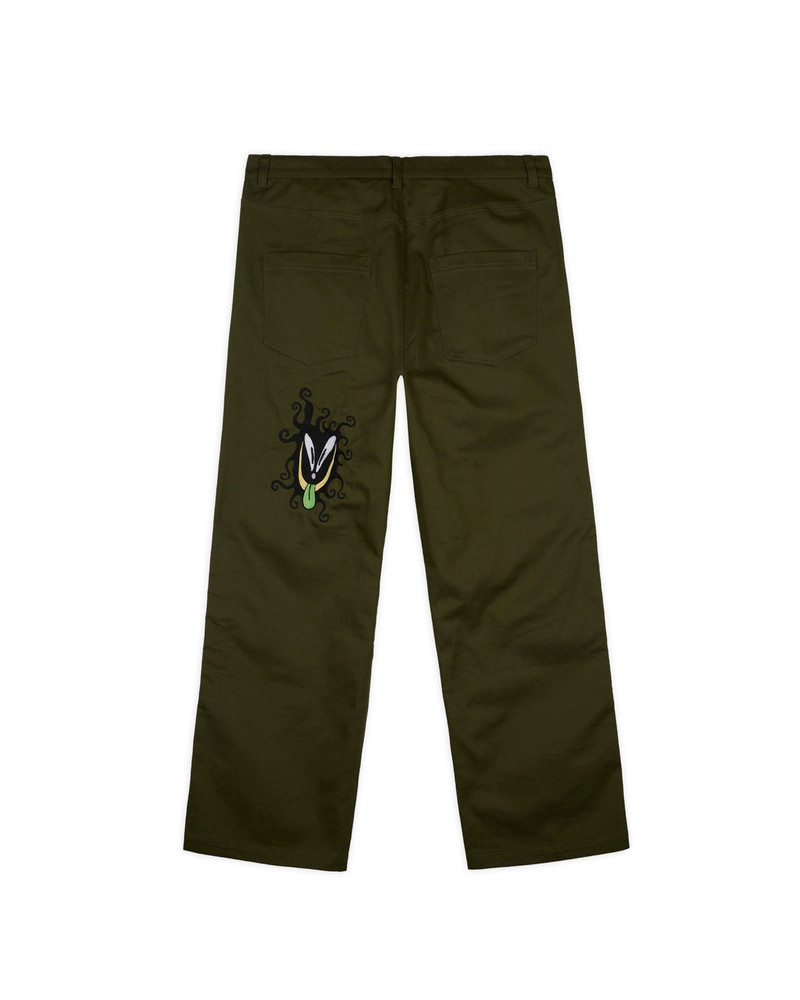 BRAIN DEAD Twisted Snout Embroidered Pant - Olive outlook
