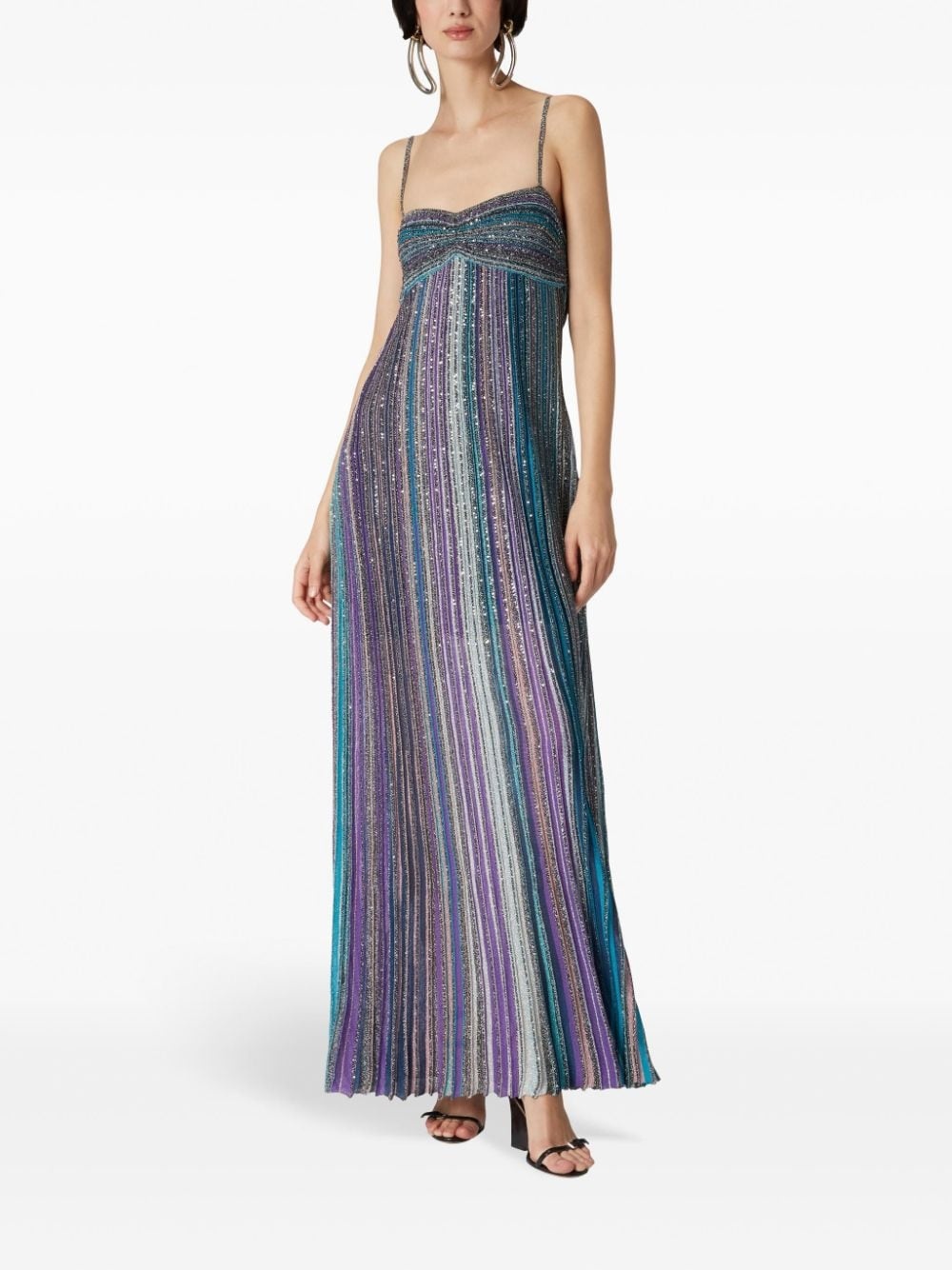 pleated lamÃ© long dress - 2