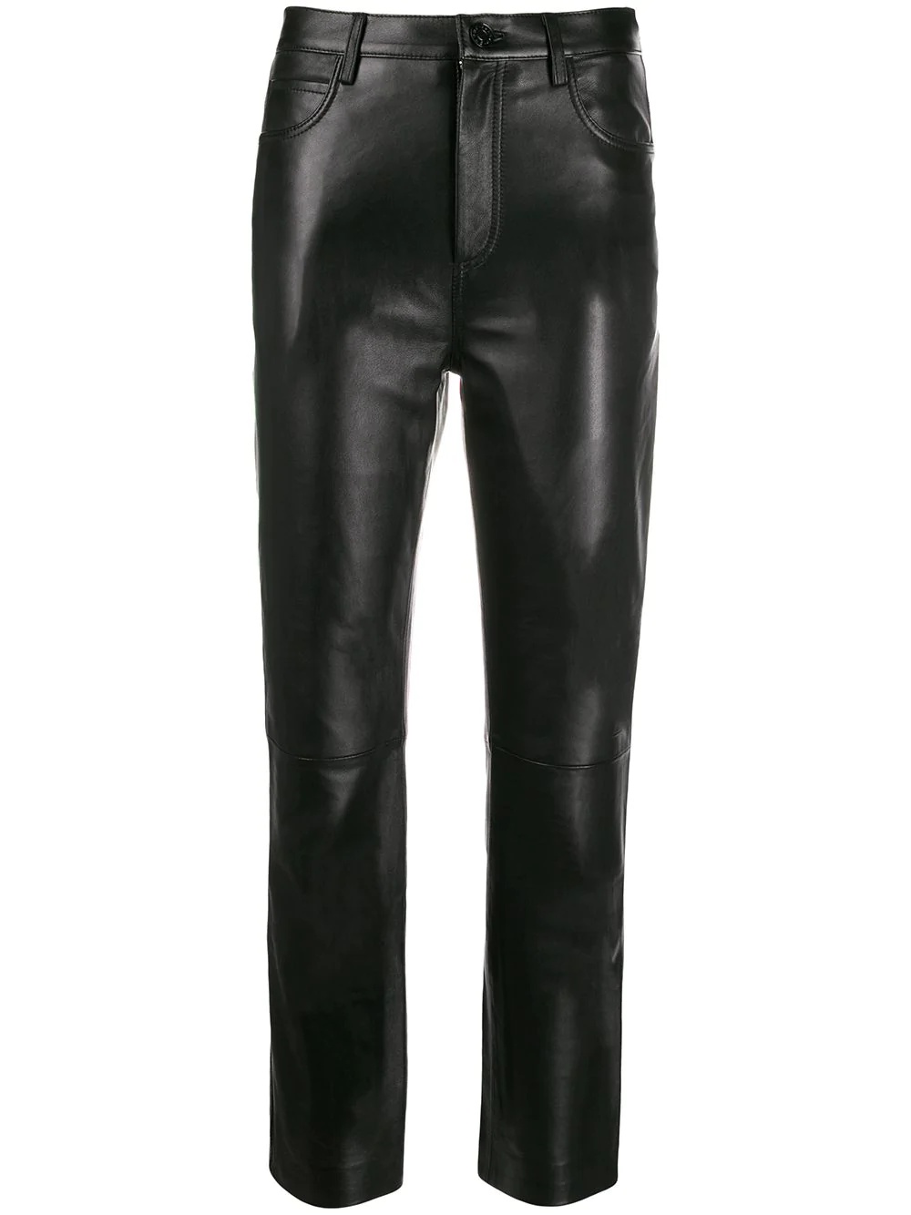 slim-fit leather trousers - 1