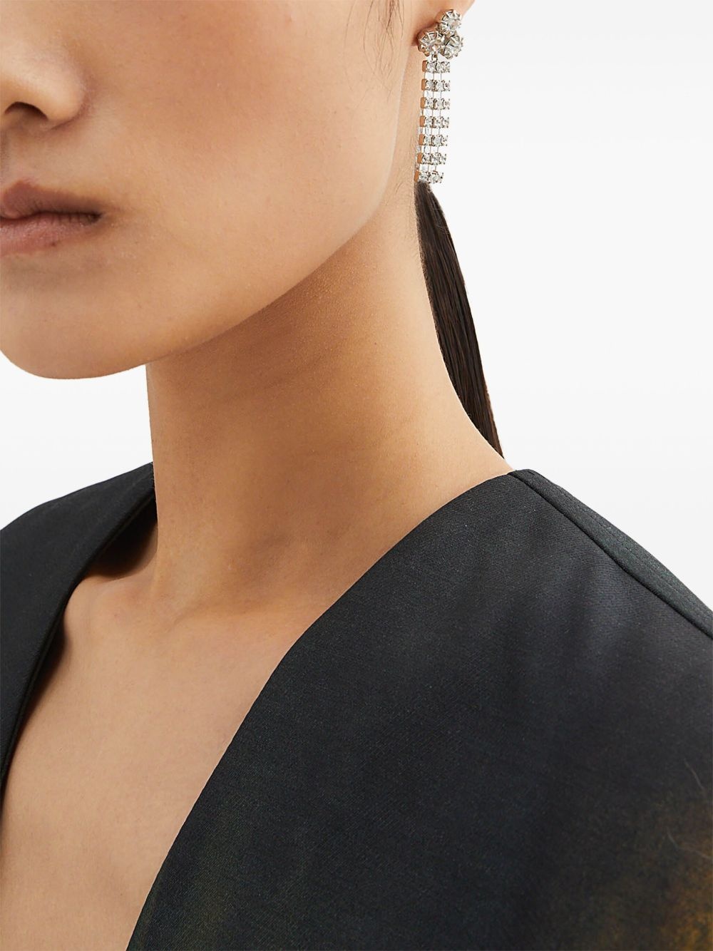 crystal-embellished drop earrings - 2