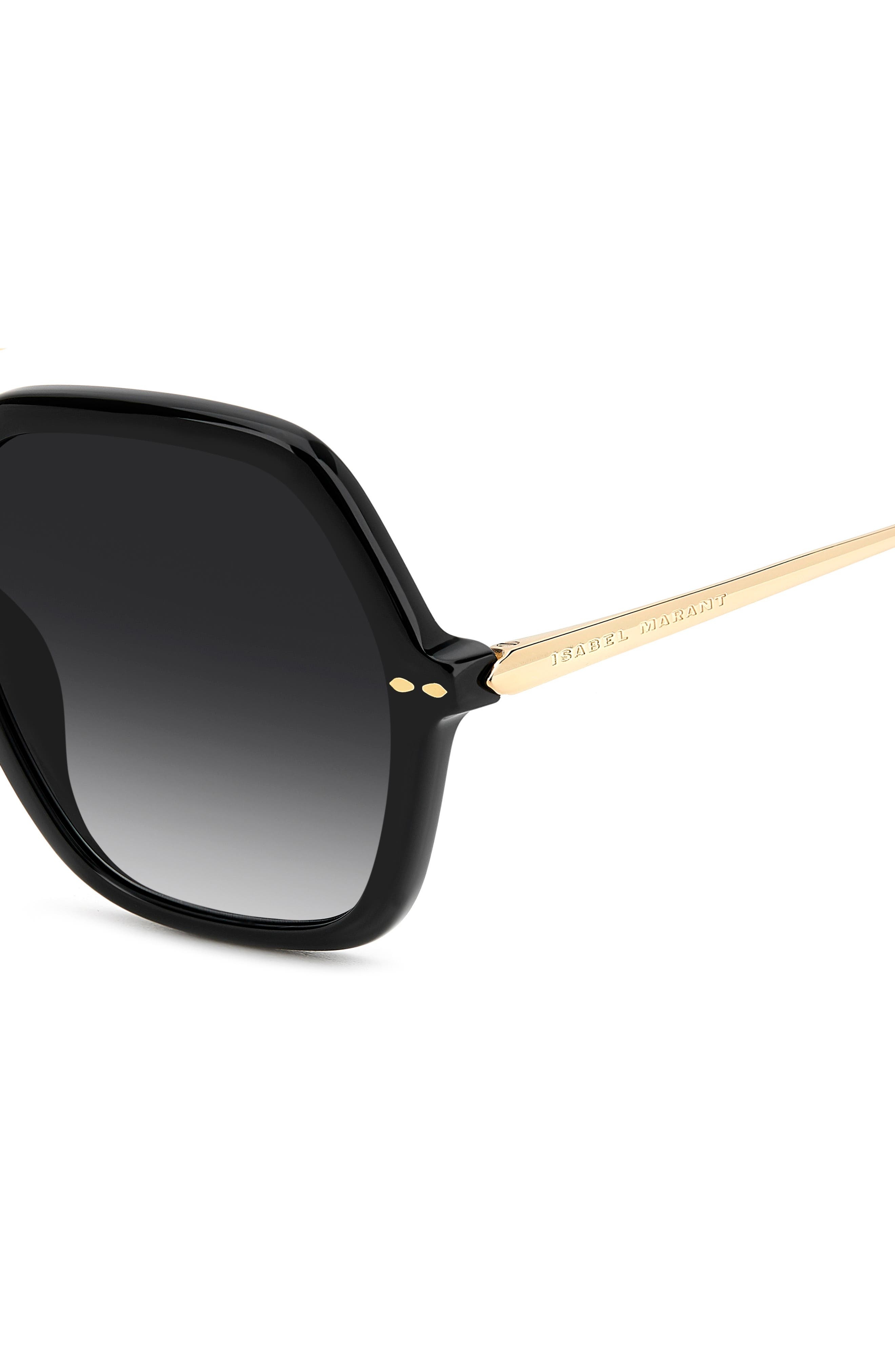 Isabel Marant 56mm Gradient Square Sunglasses in Black Gold/Dark Grey Sf at Nordstrom - 3