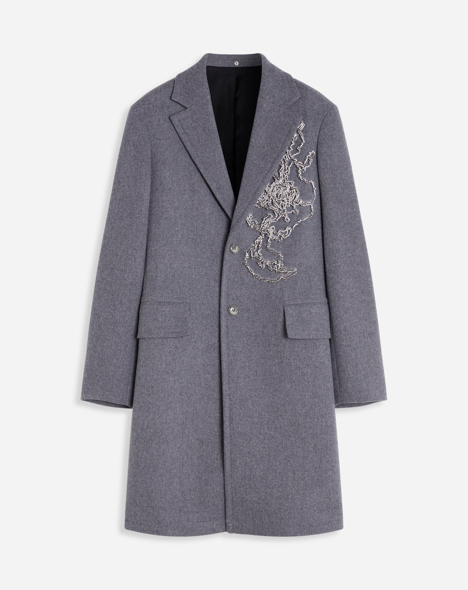 CLASSIC SINGLE-BREASTED COAT WITH EMBROIDERIES - 1
