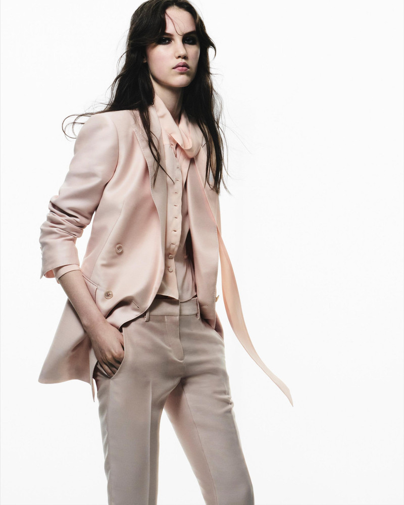 LONG SLEEVE GATHERED LAVALLIERE BLOUSE 4