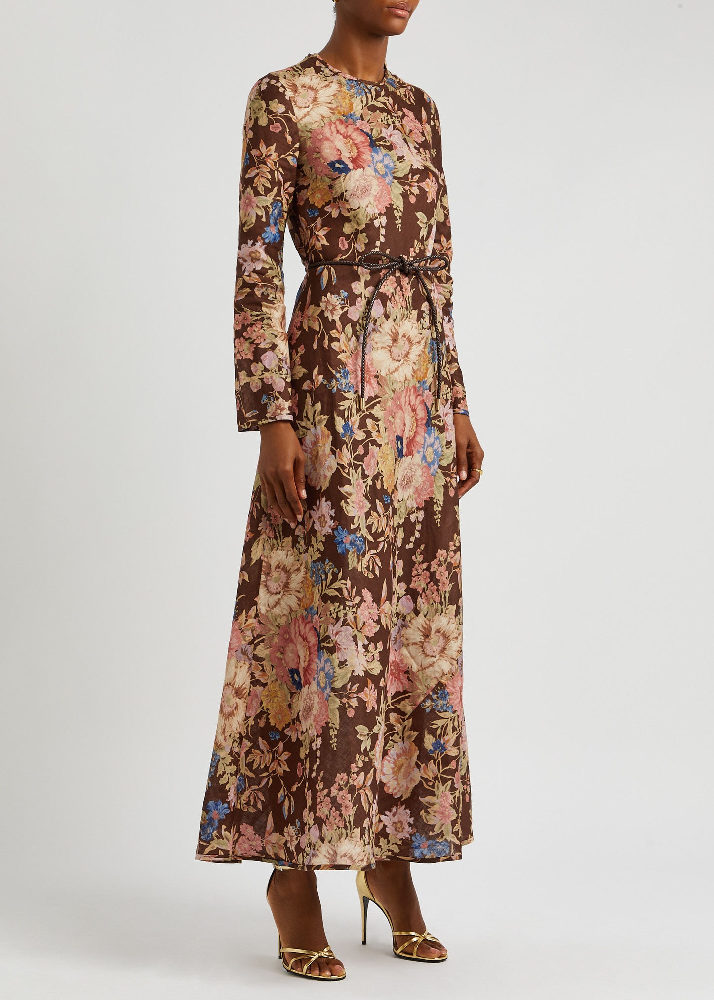 August floral-print linen maxi dress - 2