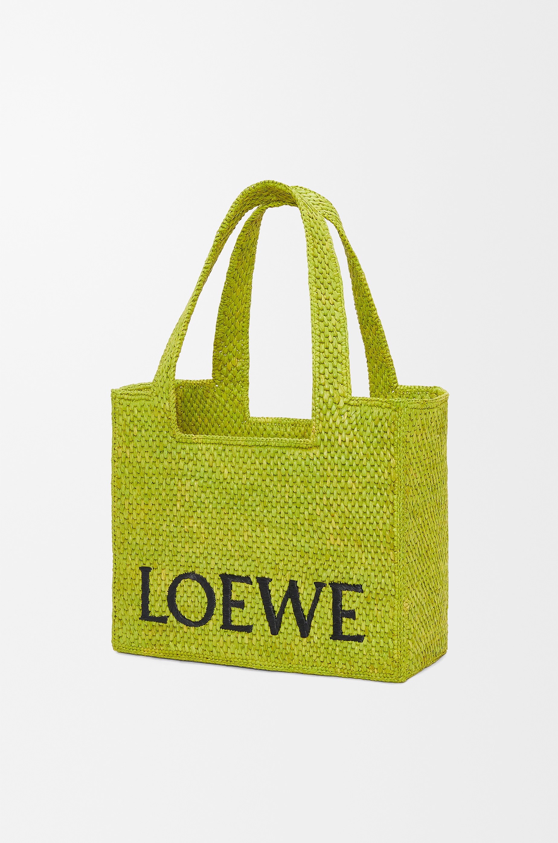 Medium LOEWE Font tote in raffia - 4