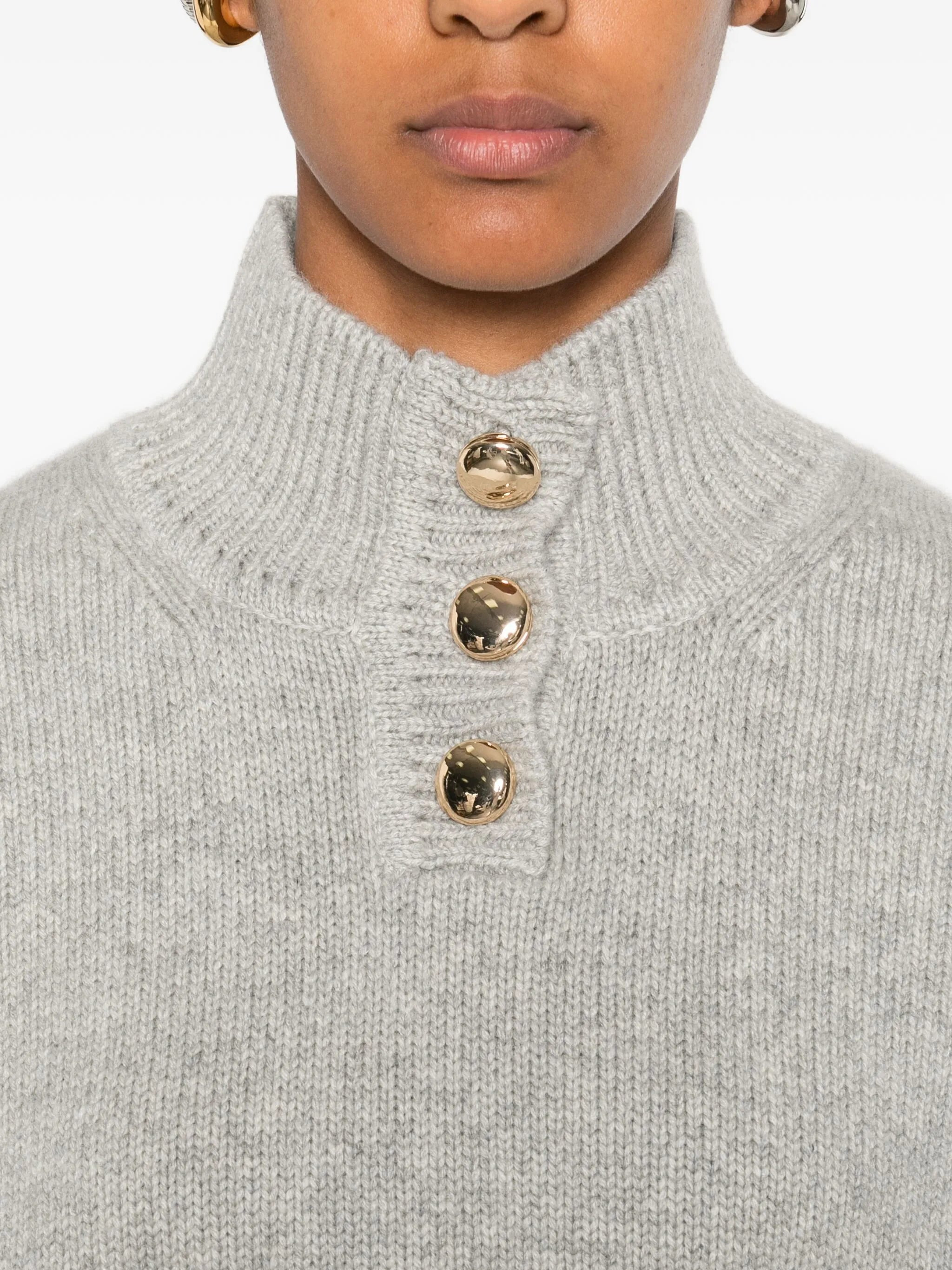 The Rowe high-neck button-front sweater - 5
