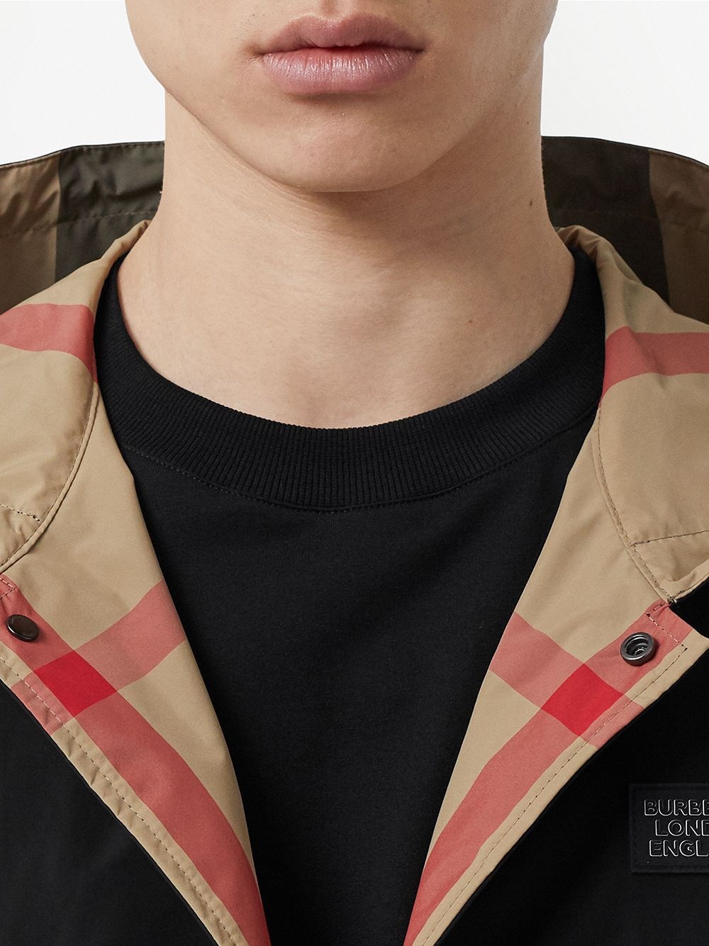 reversible check hooded jacket - 5