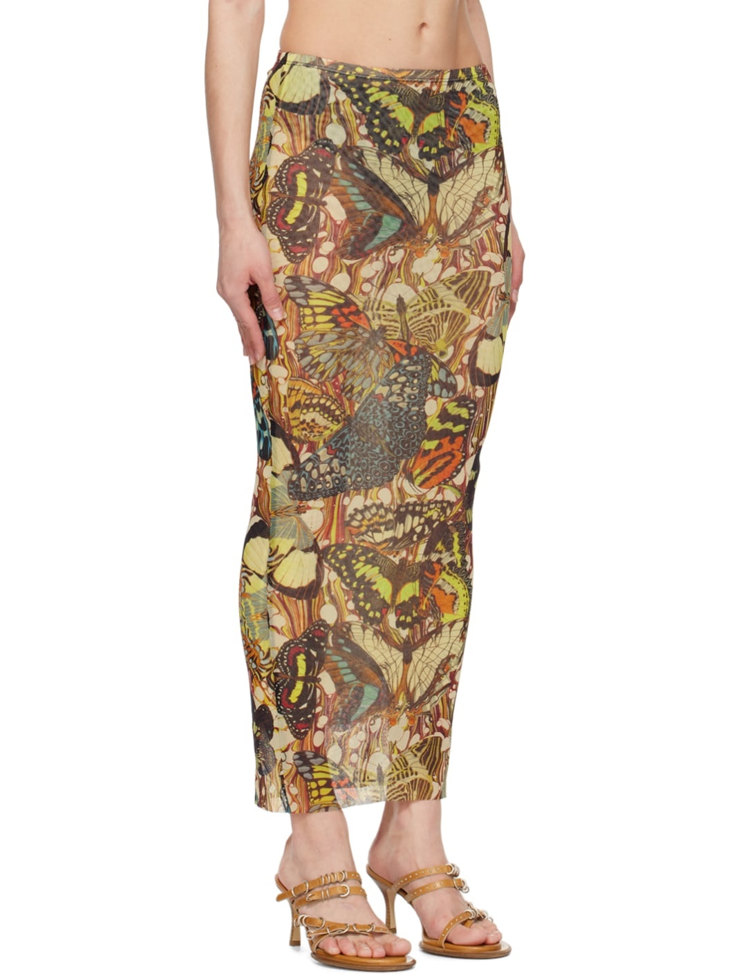 Yellow Butterfly Maxi Skirt - 2