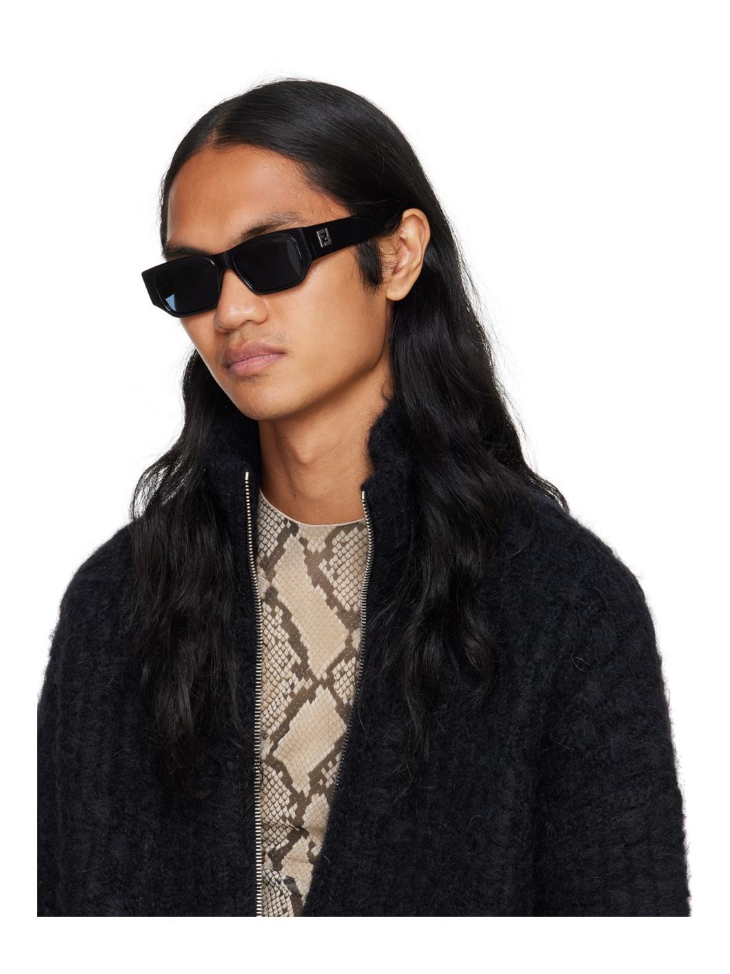 Black FF Squared Sunglasses - 4
