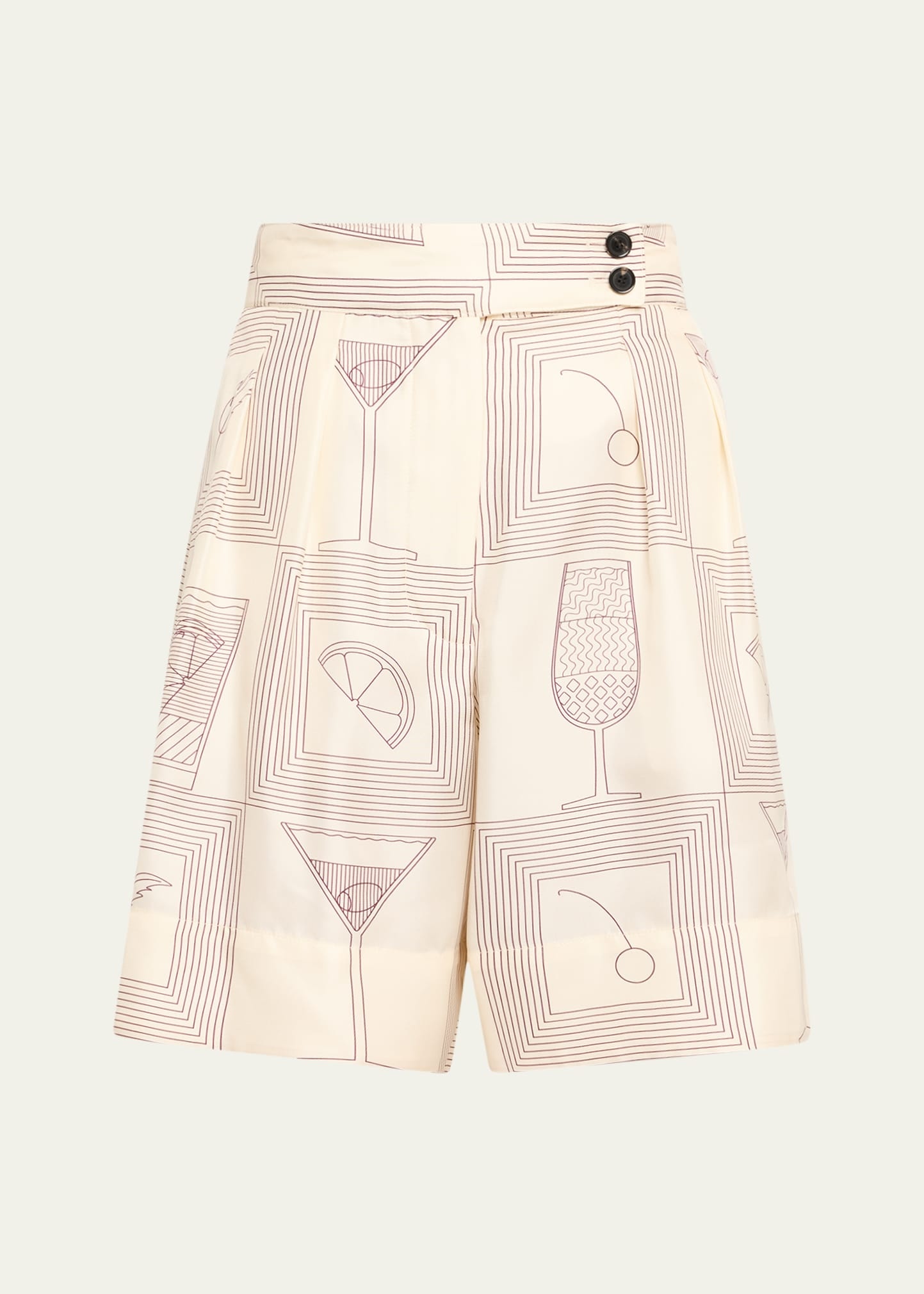 Dorin Aperitivo Twill Pleated Bermuda Shorts - 1