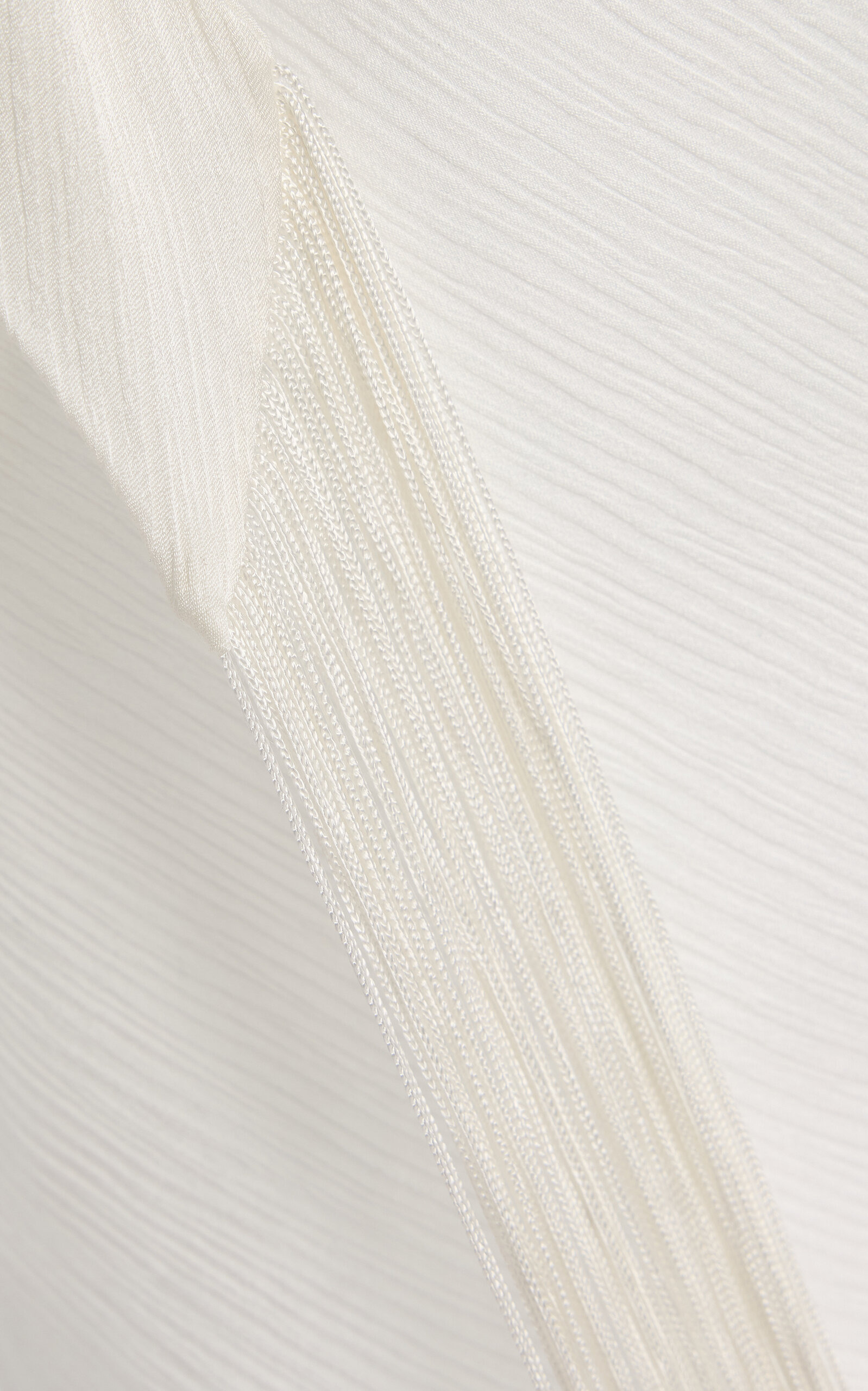 Silk Fringed Tie-Neck Halter Top white - 5