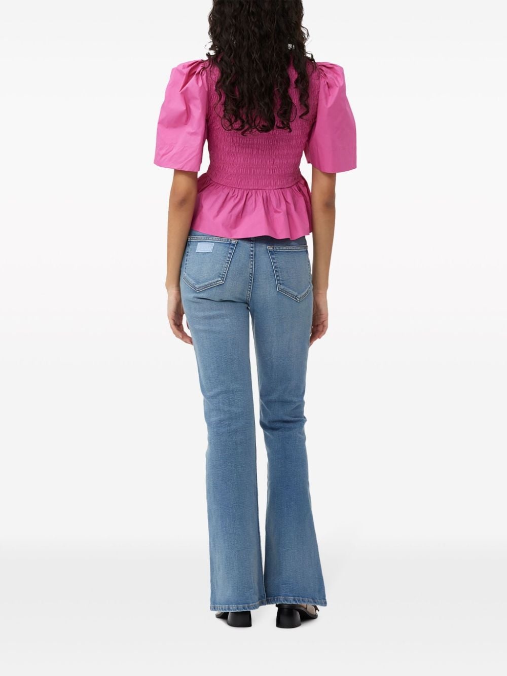 peplum-waist organic-cotton blouse - 4