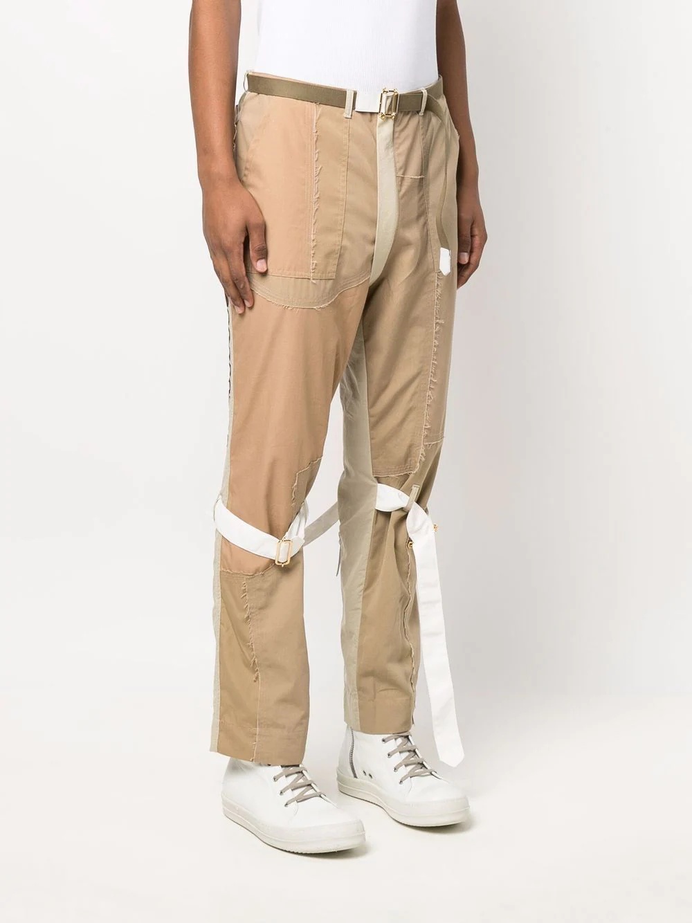 straight-leg panelled trousers - 3