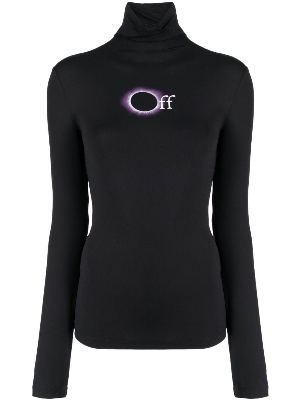 logo-print roll-neck top - 1
