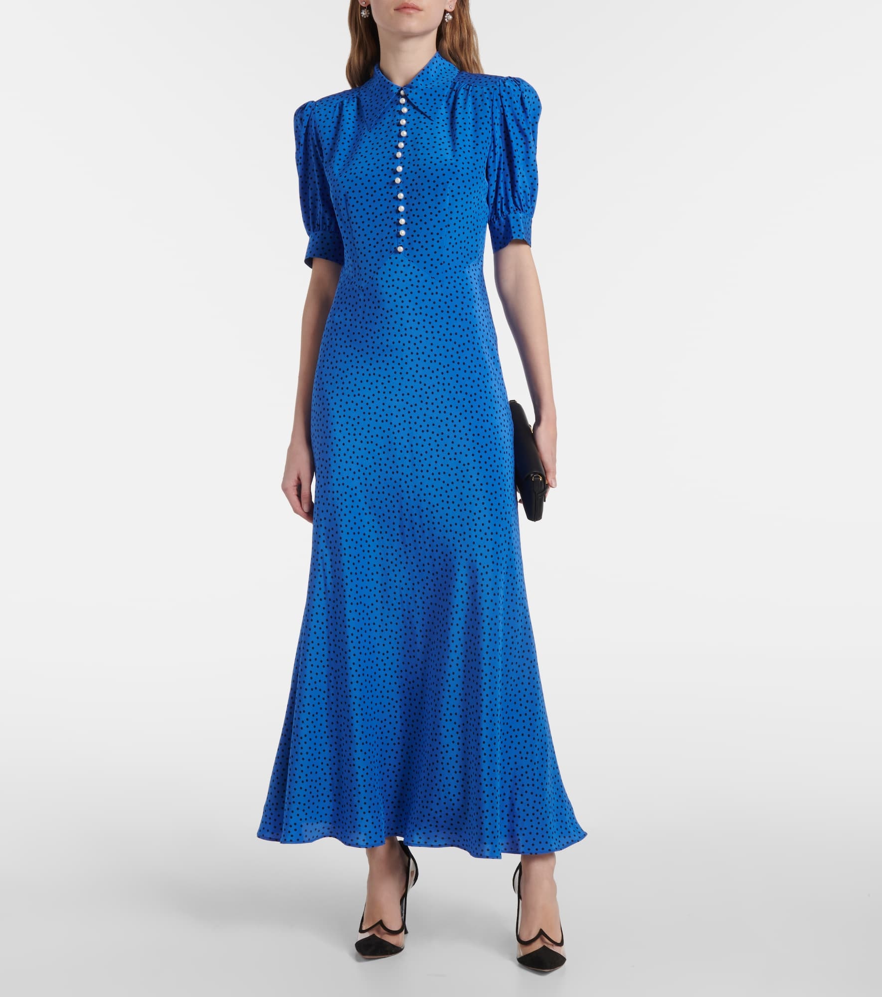 Polka-dot silk maxi dress - 2