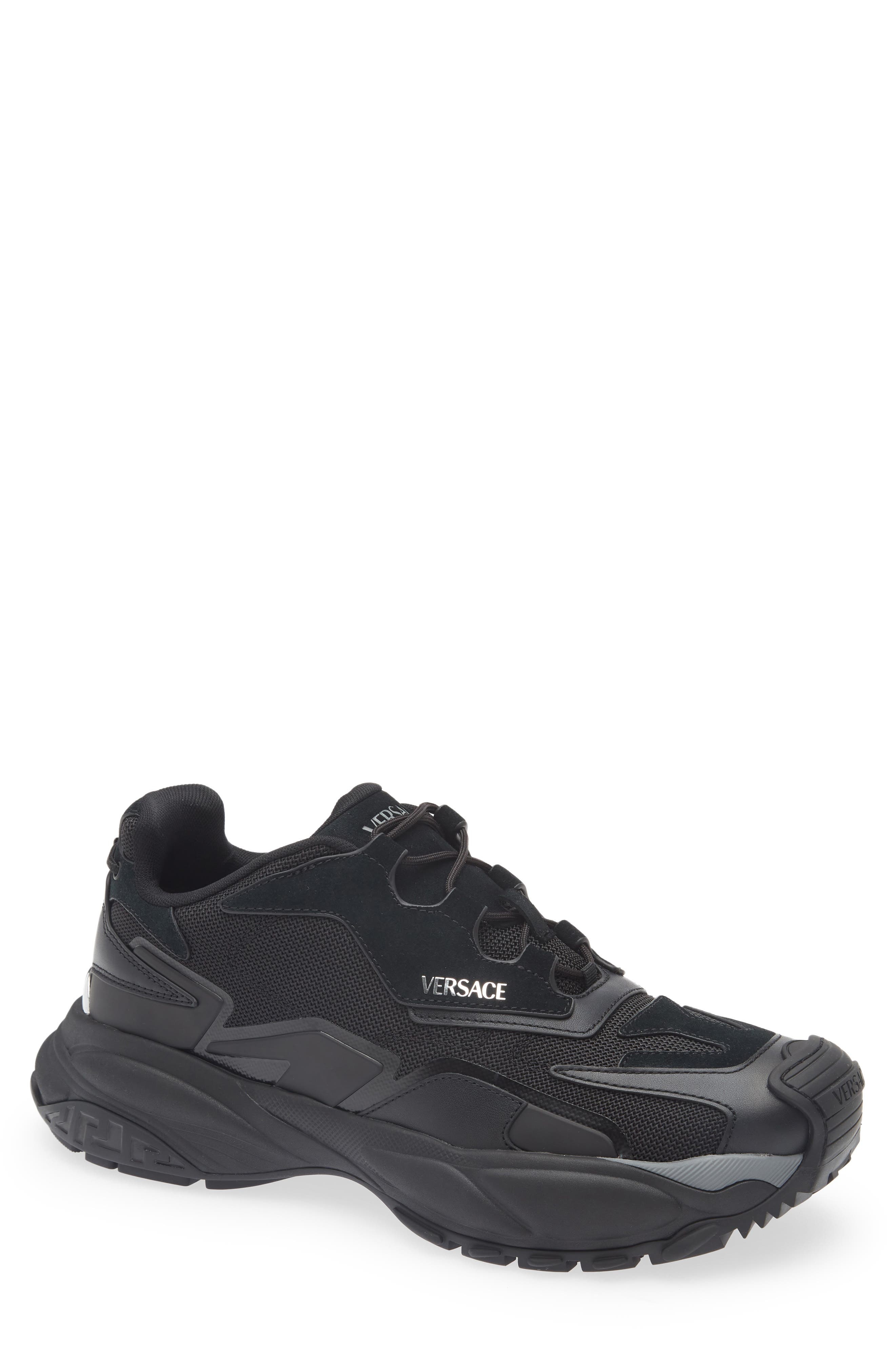 Versace Mercury Low Top Sneaker in Black-Ruthenium Ultra at Nordstrom - 1
