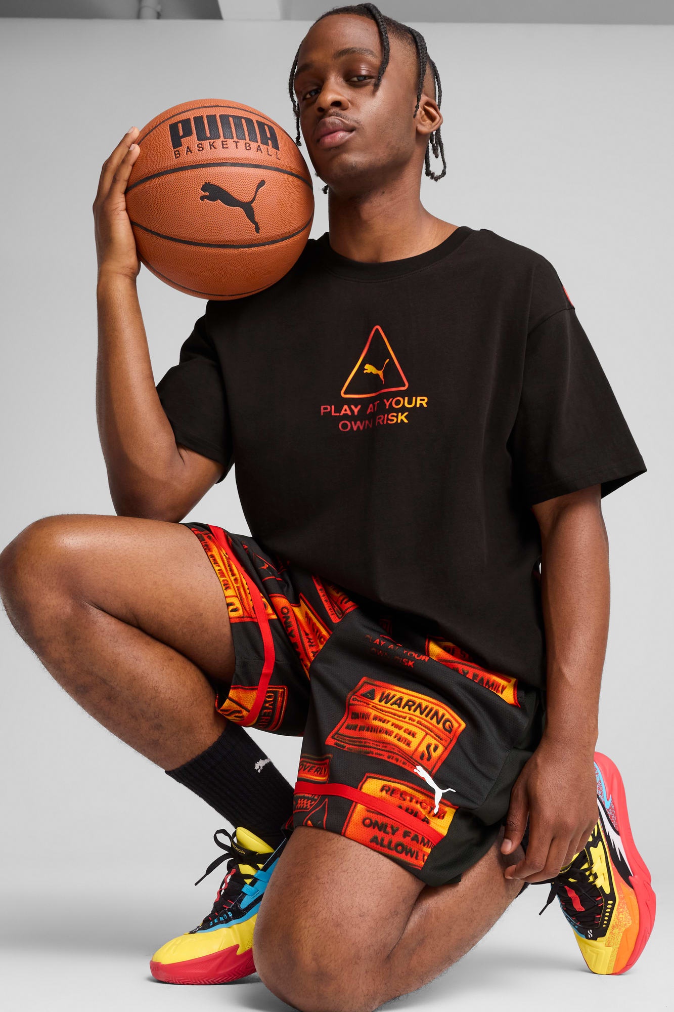 Scoot Caution All Jaws Men's Basketball Shorts - 7