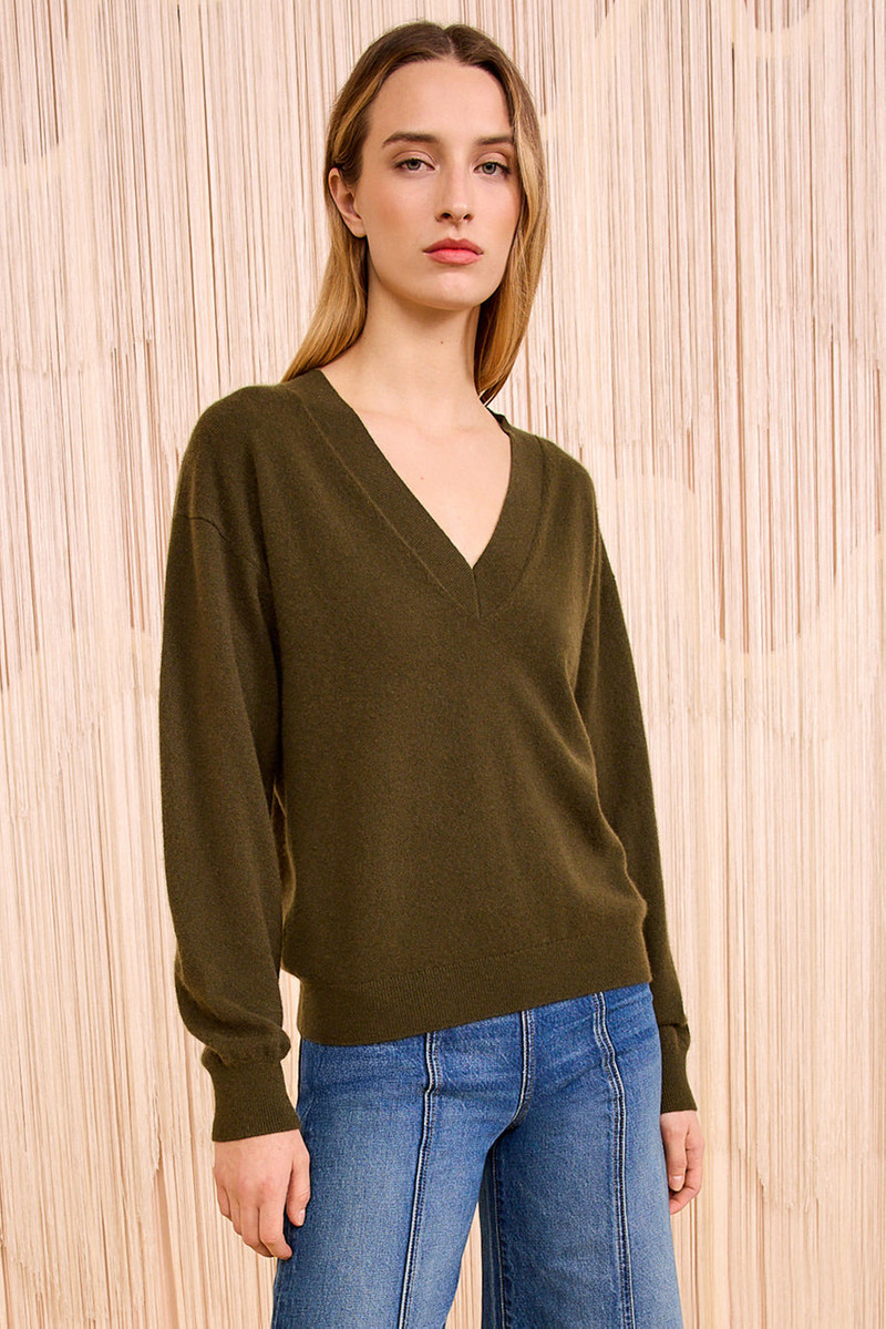 ULLA JOHNSON Ryla Cashmere V–Neck Pullover outlook