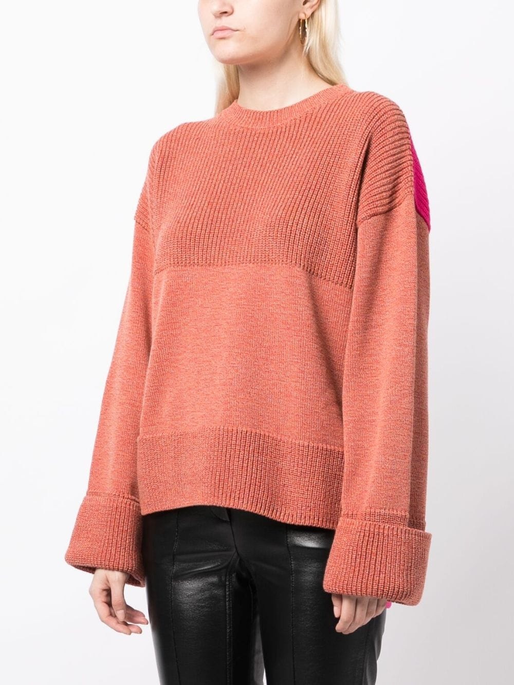 colour-block ribbed-knit jumper - 3