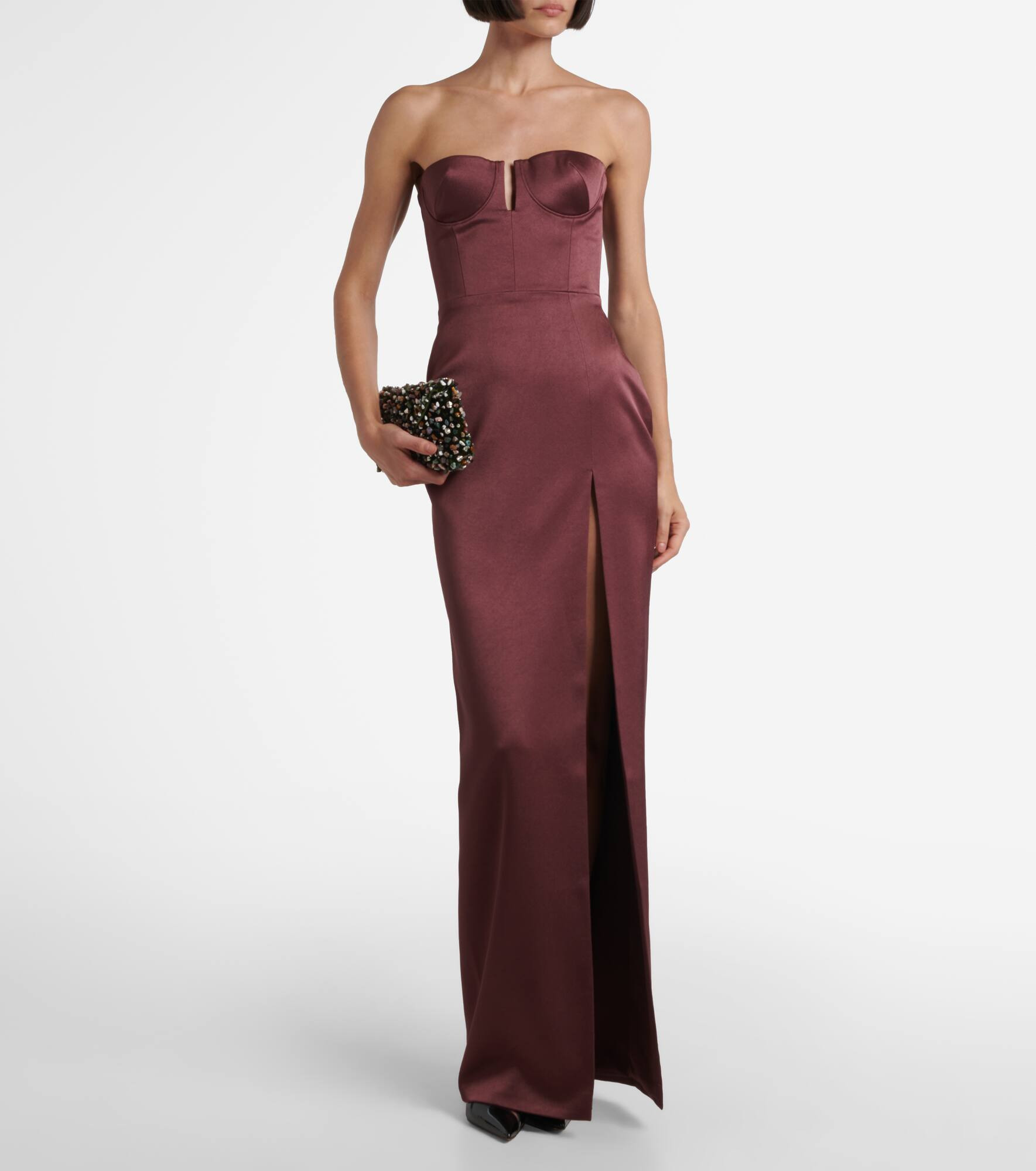 Crêpe satin bustier gown - 2