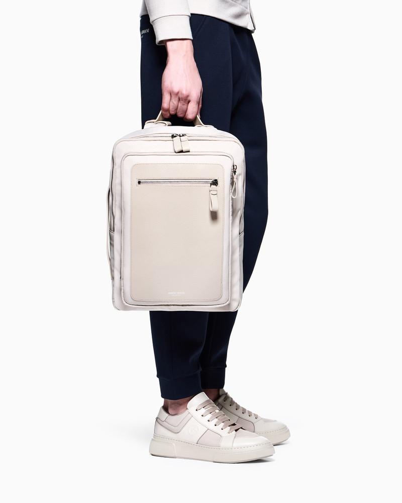 ASV NYLON AND PEBBLED-LEATHER BACKPACK 7