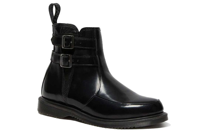 Dr. Martens (WMNS) Dr. Martens Flora Polished Smooth Chelsea Boots Black 25965001 outlook
