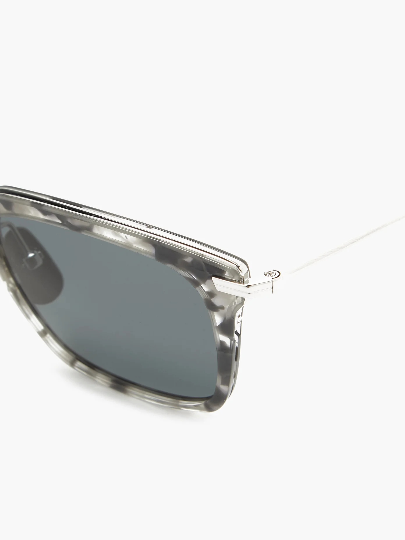 Tortoiseshell-effect acetate D-frame sunglasses - 2