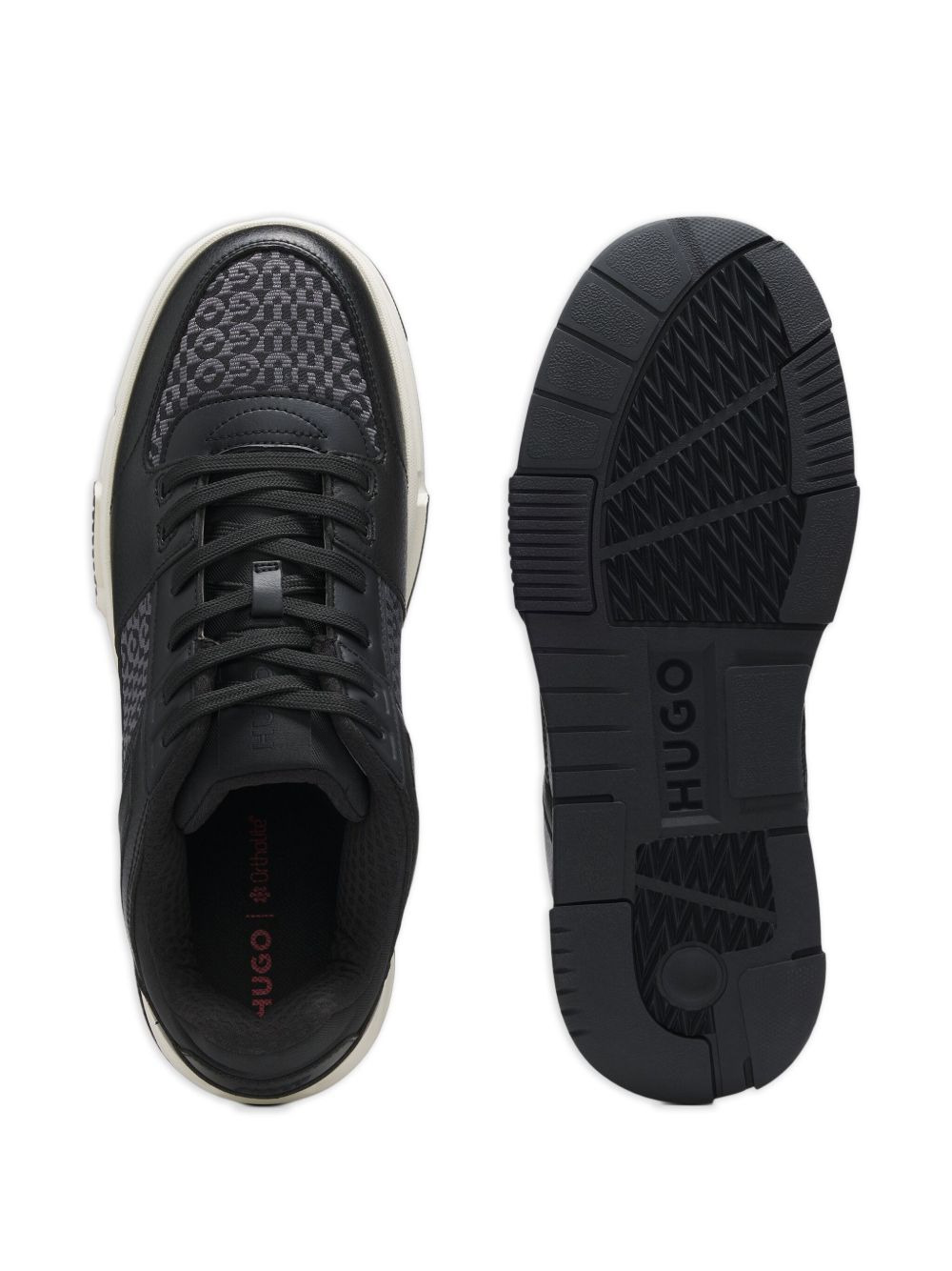 patterned leather sneakers - 3