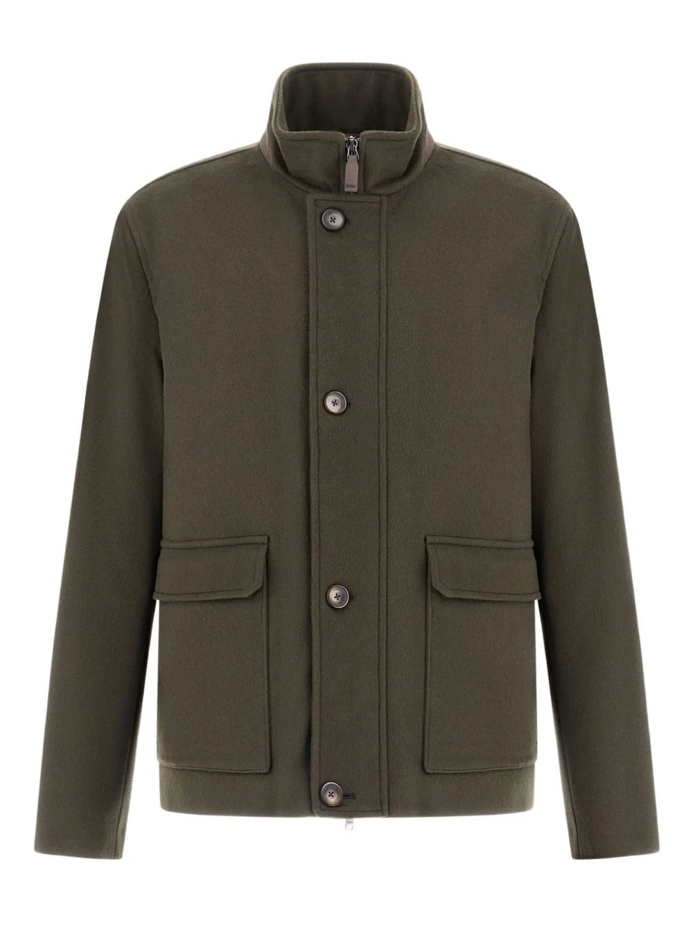 high-neck buttoned jacket - 1