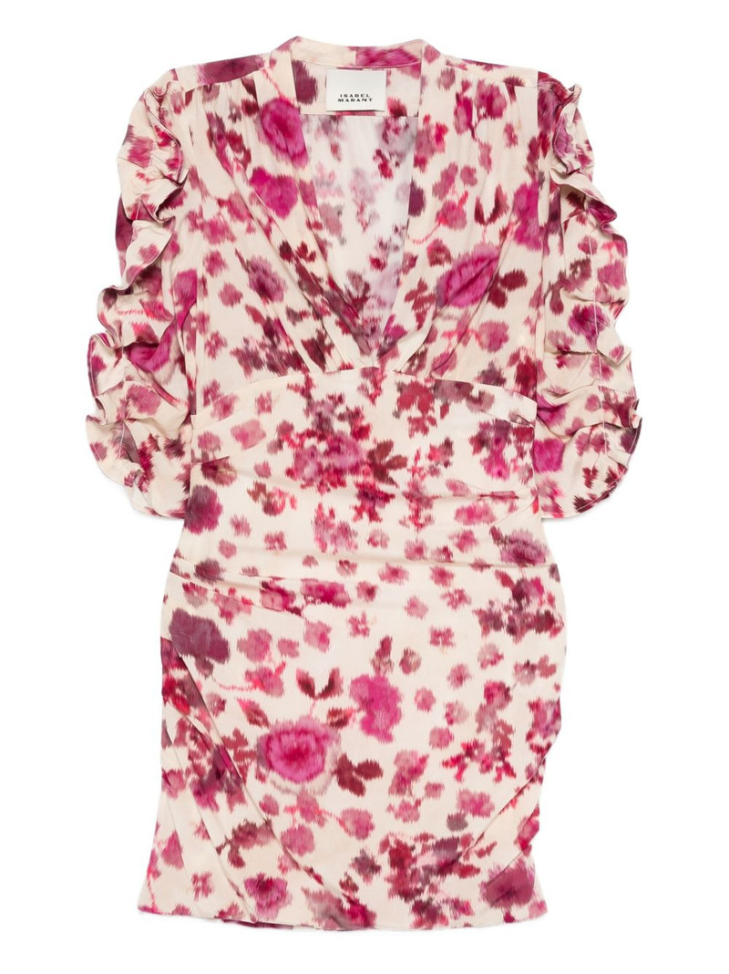 ruffled flora-print mini dress 1