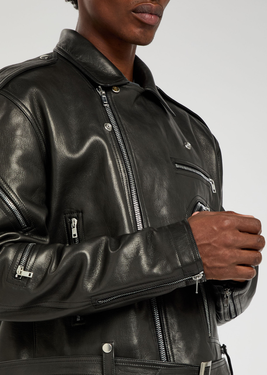 Rick Owens Jumbo Bauhaus Belted Leather Jacket - 5