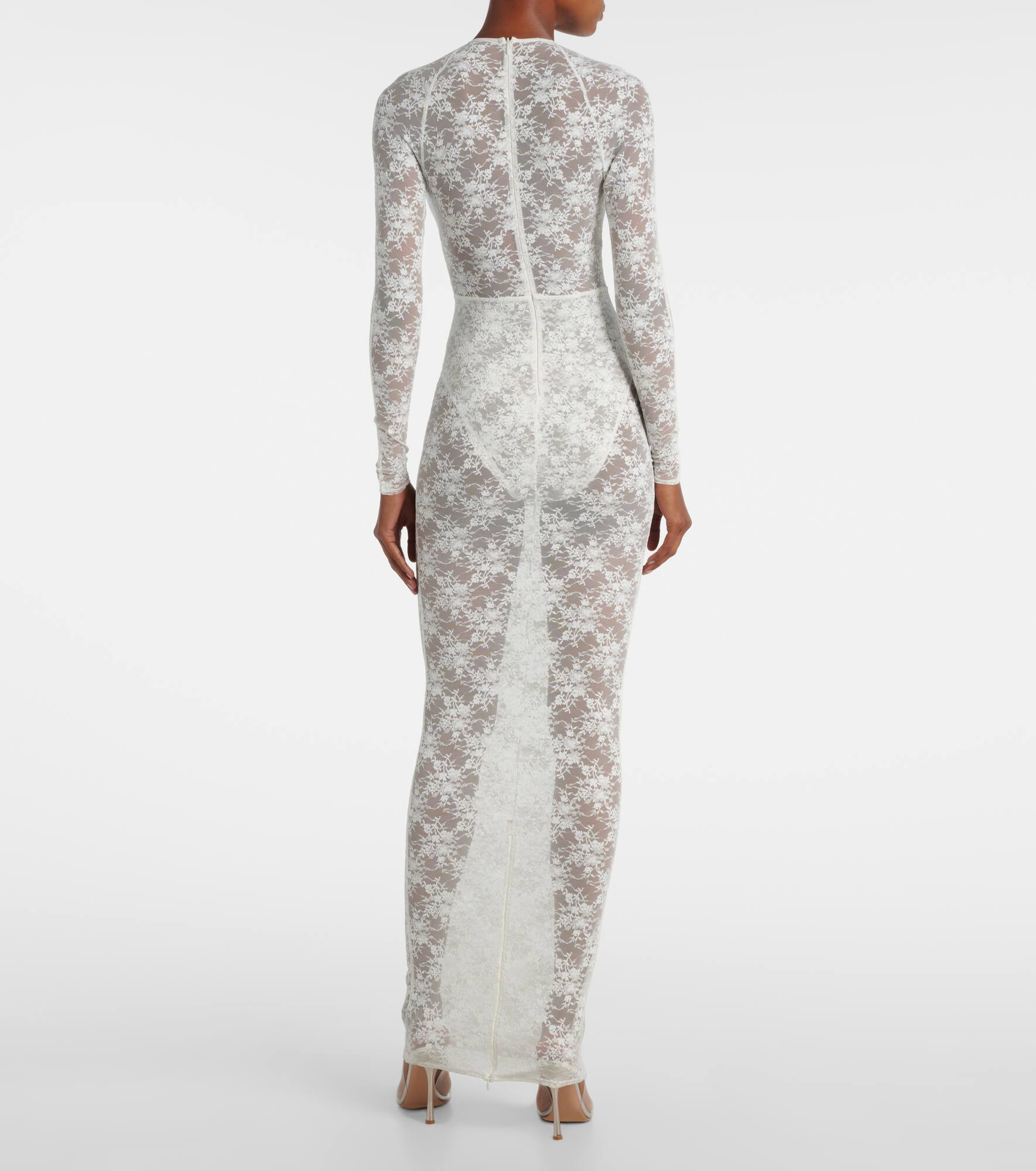 Bridal sheer lace gown - 3