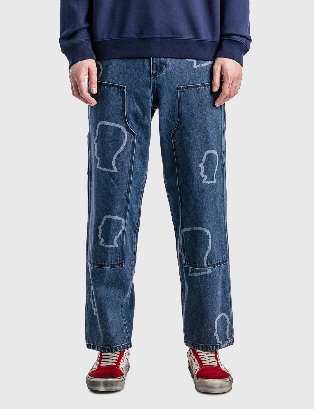 LOGO HEAD DENIM DOUBLE KNEE UTILITY PANTS - 3