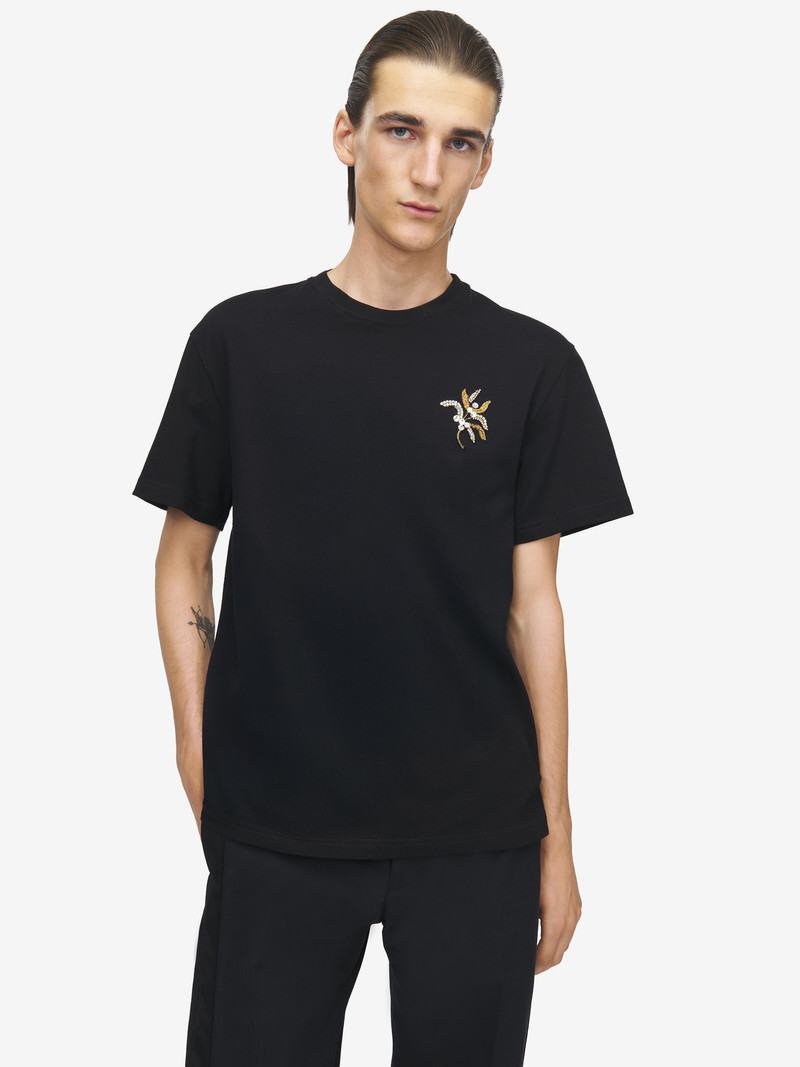 Alexander McQueen Jewelled Mistletoe Embroidery T-shirt outlook