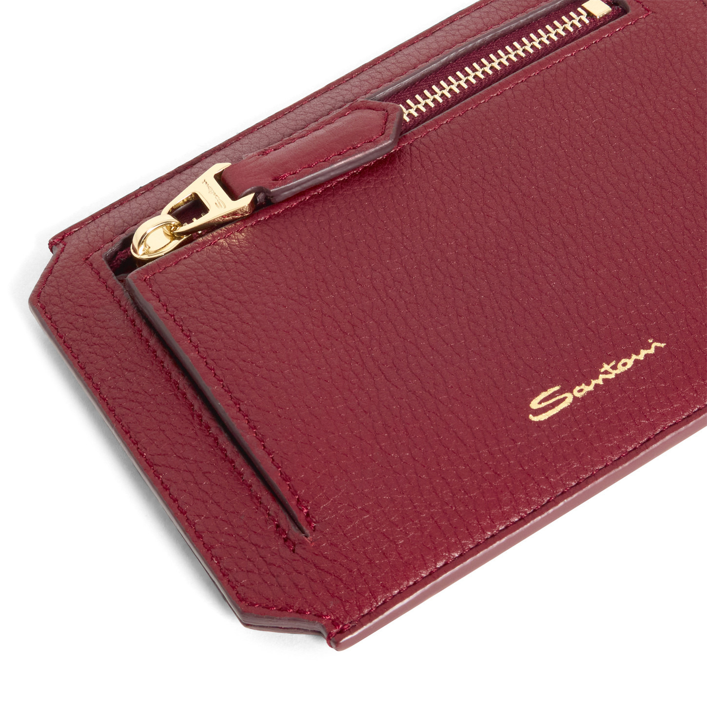 Red tumbled leather document holder - 4