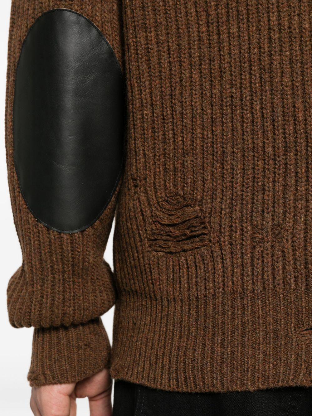 zip-front frayed cardigan - 5