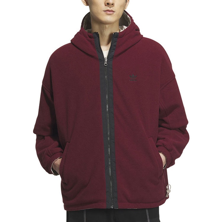 adidas Origianls Reversible Warm Cotton Jacket 'White Burgundy' IU4786 - 4